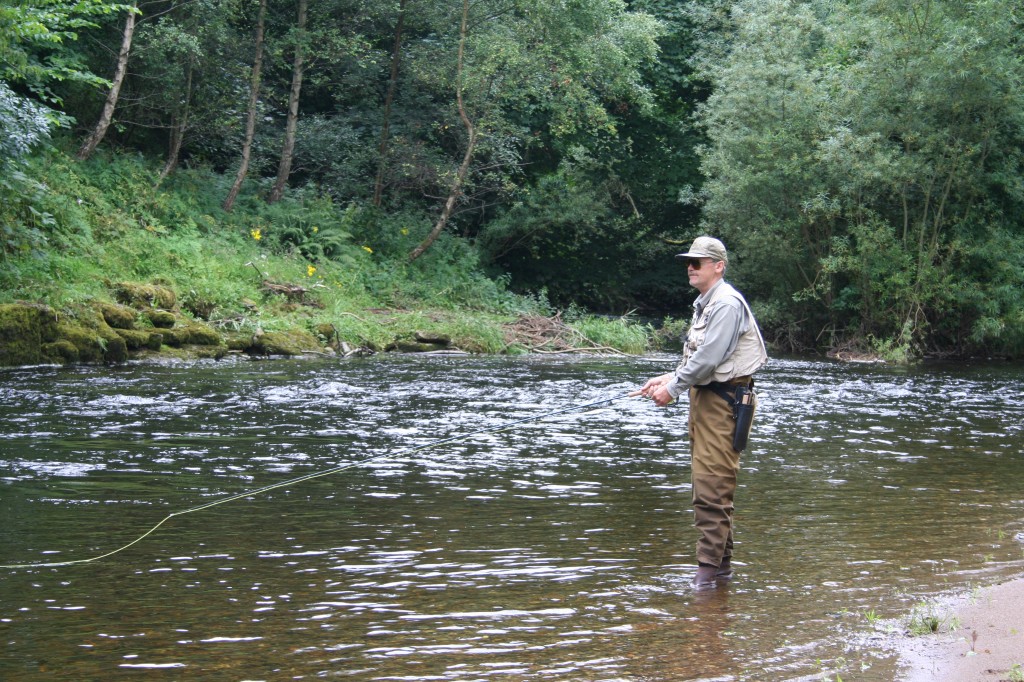 Gennady Zharkov, Chairman of Russian Salmon Fund, Fishing Red Brae Pool