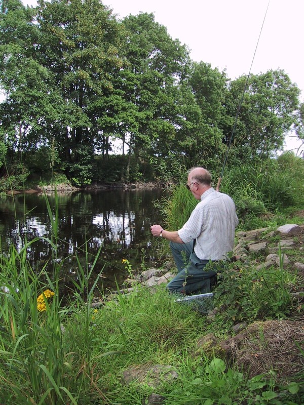 Alasdair fishing the nymph for low water salmon