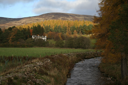 Rottal Burn with Rottal Lodge