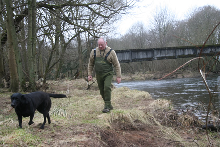 Michael Dawnay with Tally Labrador