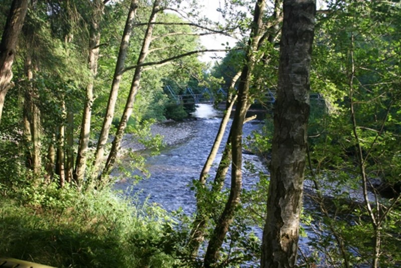 Early autumn view in low water from the Red Brae Hut.